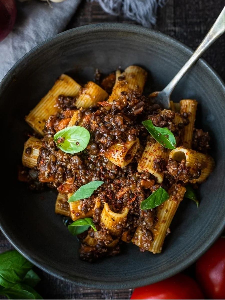 Savory Walnut Lentil Bolognese Sauce